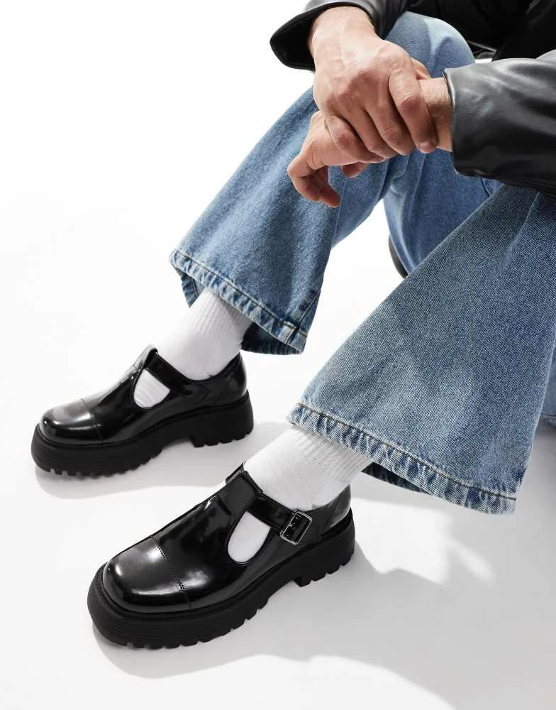 ASOS ASOS DESIGN mary jane shoes in black with chunky sole 1