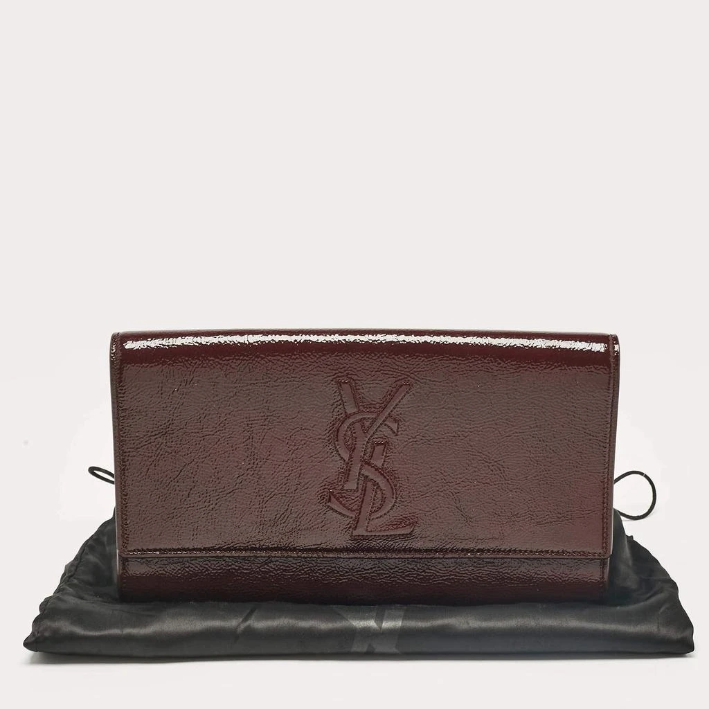 Yves Saint Laurent Yves Saint Laurent Burgundy Patent Leather Belle De Jour Clutch 6