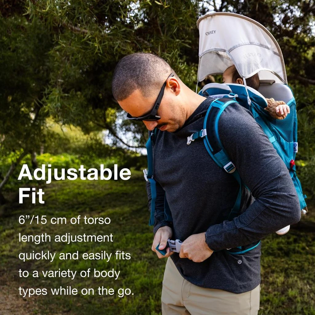 Osprey Osprey Poco SLT Lightweight Child Carrier Backpack - Slimmed-Down Hiking Carrier for Toddlers with Safety Harness, Sunshade, and Ventilated Backpanel - Lightweight Travel-Friendly Option 4