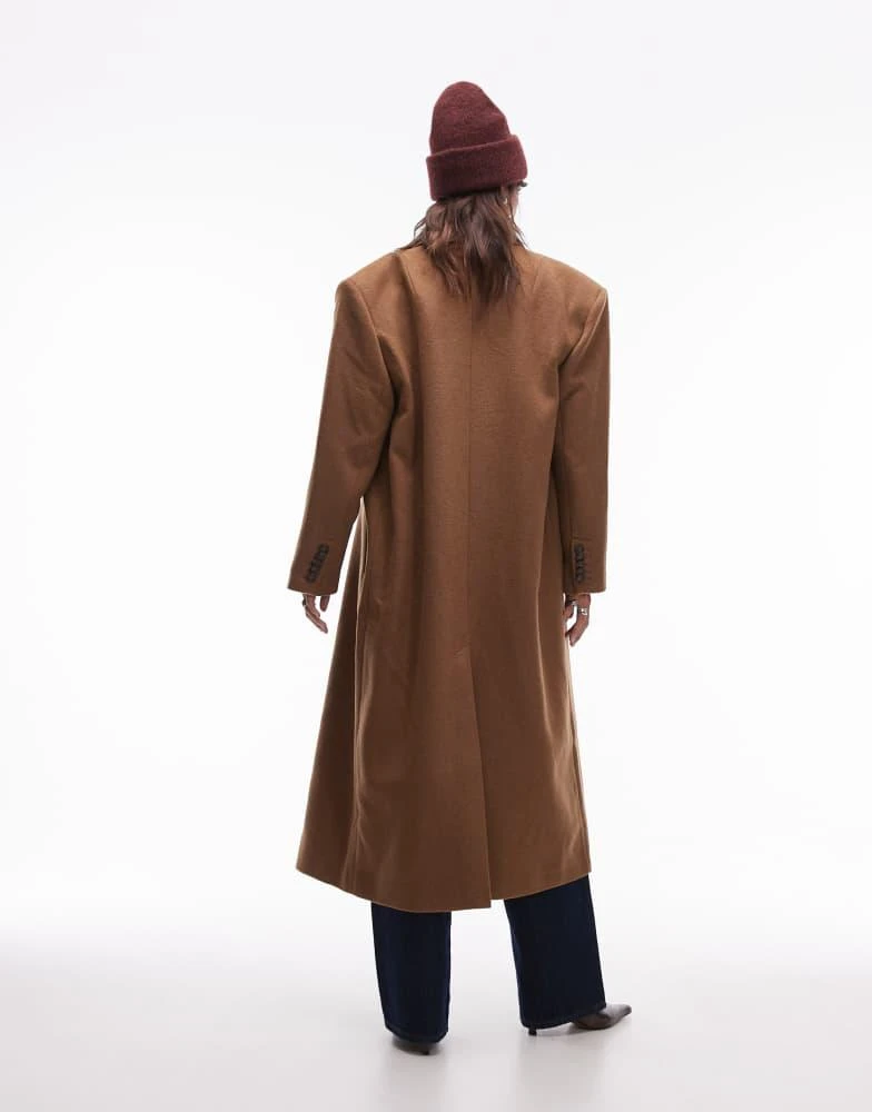 Topshop Topshop premium formal coat with wool in camel 2