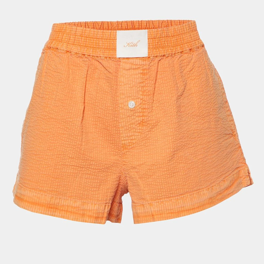 Kith Kith Orange Seersucker Cotton Elasticized Waist Shorts S 1