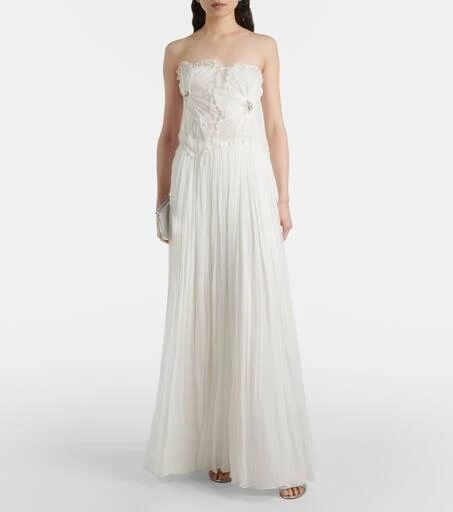 Costarellos Adamaris embellished floral strapless gown 2