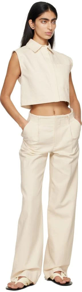 Loulou Studio Off-White Jiva Trousers 4