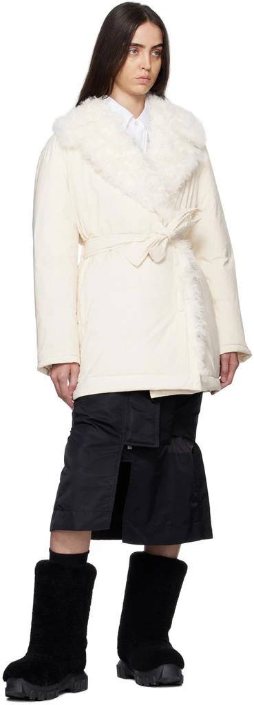 Yves Salomon SSENSE Exclusive Off-White Shearling Down Jacket 4