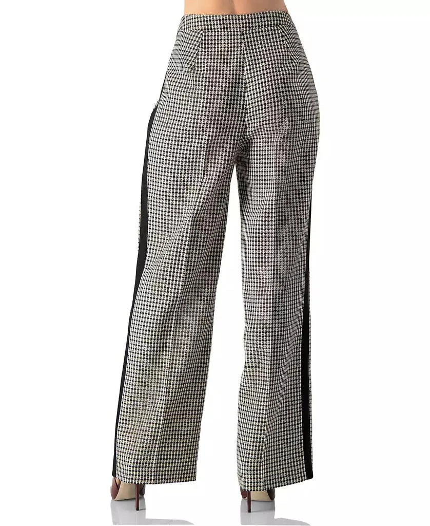 Ivonne Women
s Checkered Wide-Leg Trousers With Side Stripe 2