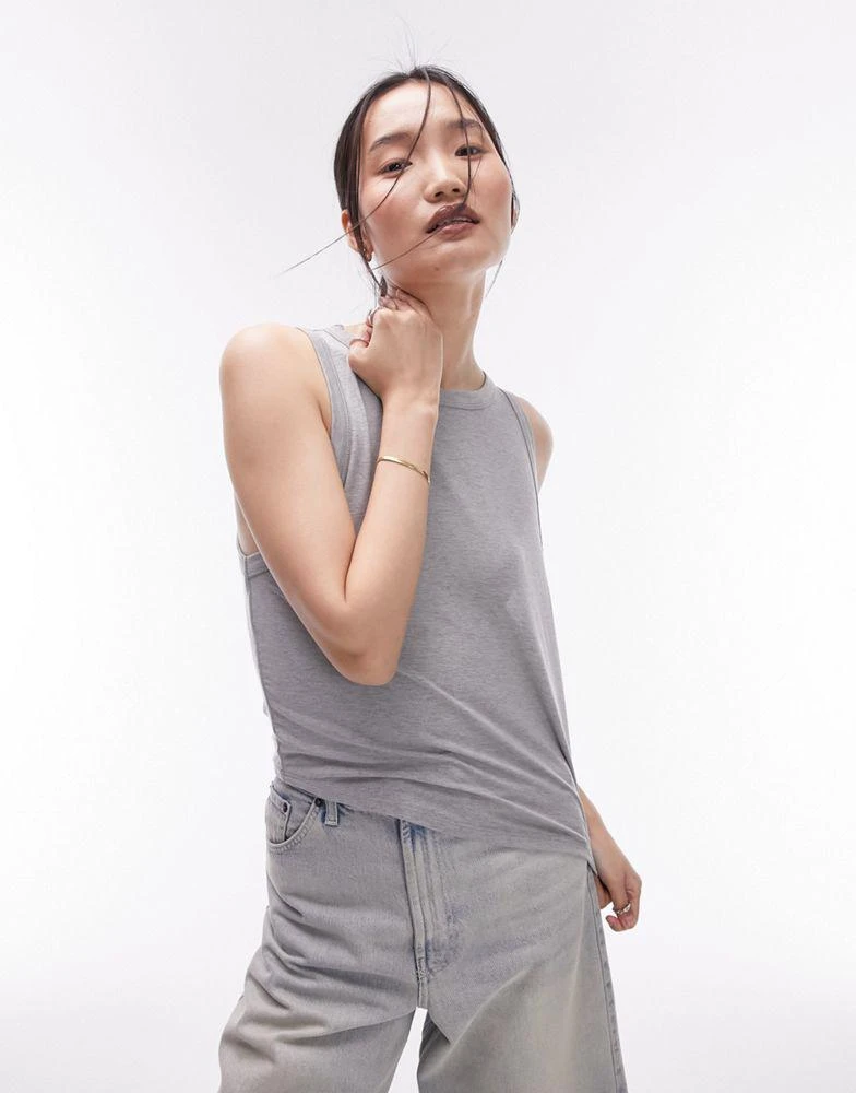 Topshop Topshop soft loose tank top in sage 1