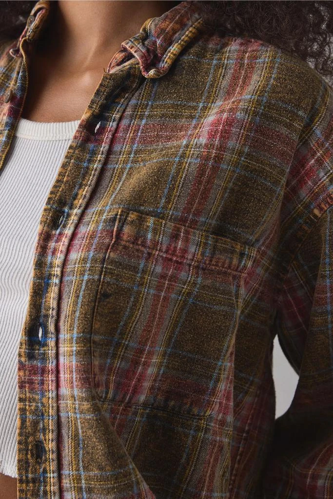Vintage & ReMADE by UO ReMADE By UO Acid Washed Oversized Flannel Shirt 4