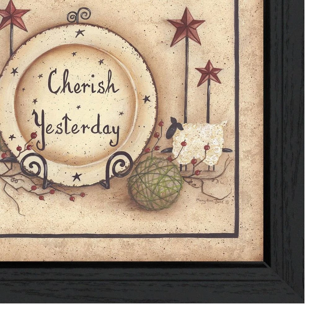 Hivvago Cherish Yesterday 4 Black Framed Print Wall Art 4