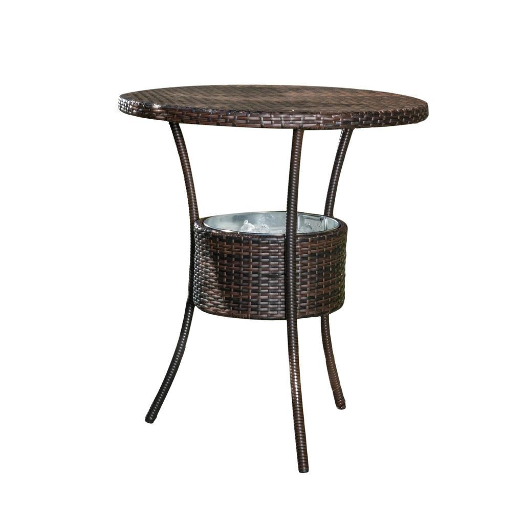 Simplie Fun Simplie Fun Oyster Bay Multi Brown Rattan Counter Table W/ Ice Pail