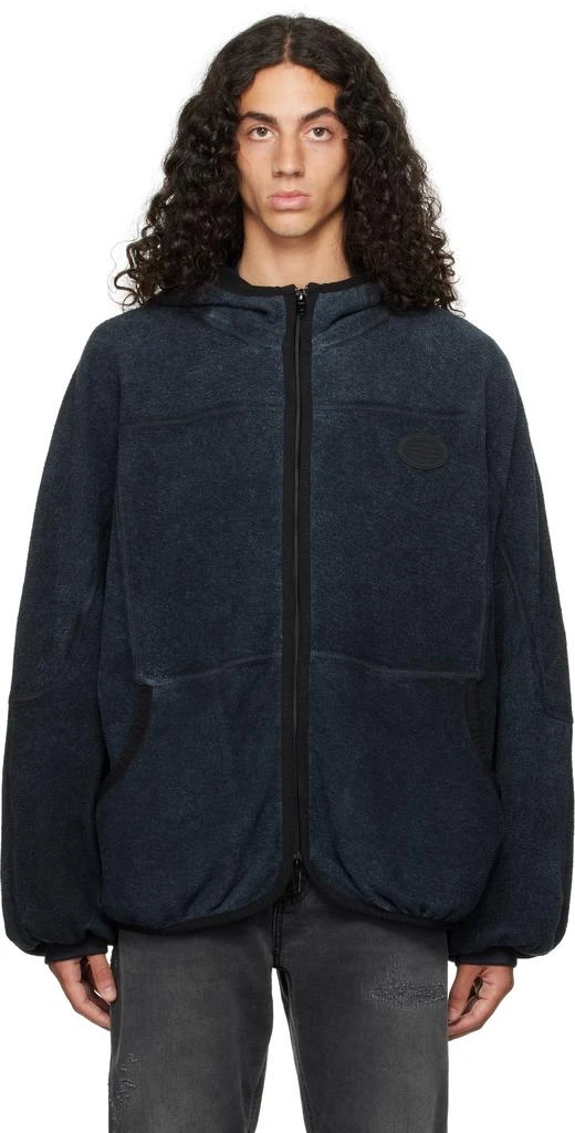 Alexander Wang Blue Oversize Zip-Up Hoodie 1