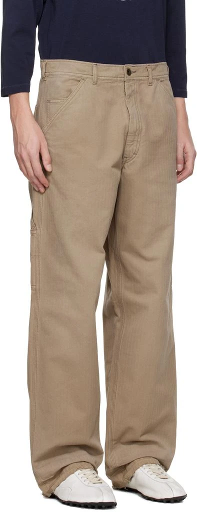 MAISON MARGIELA Beige Herringbone Trousers 2