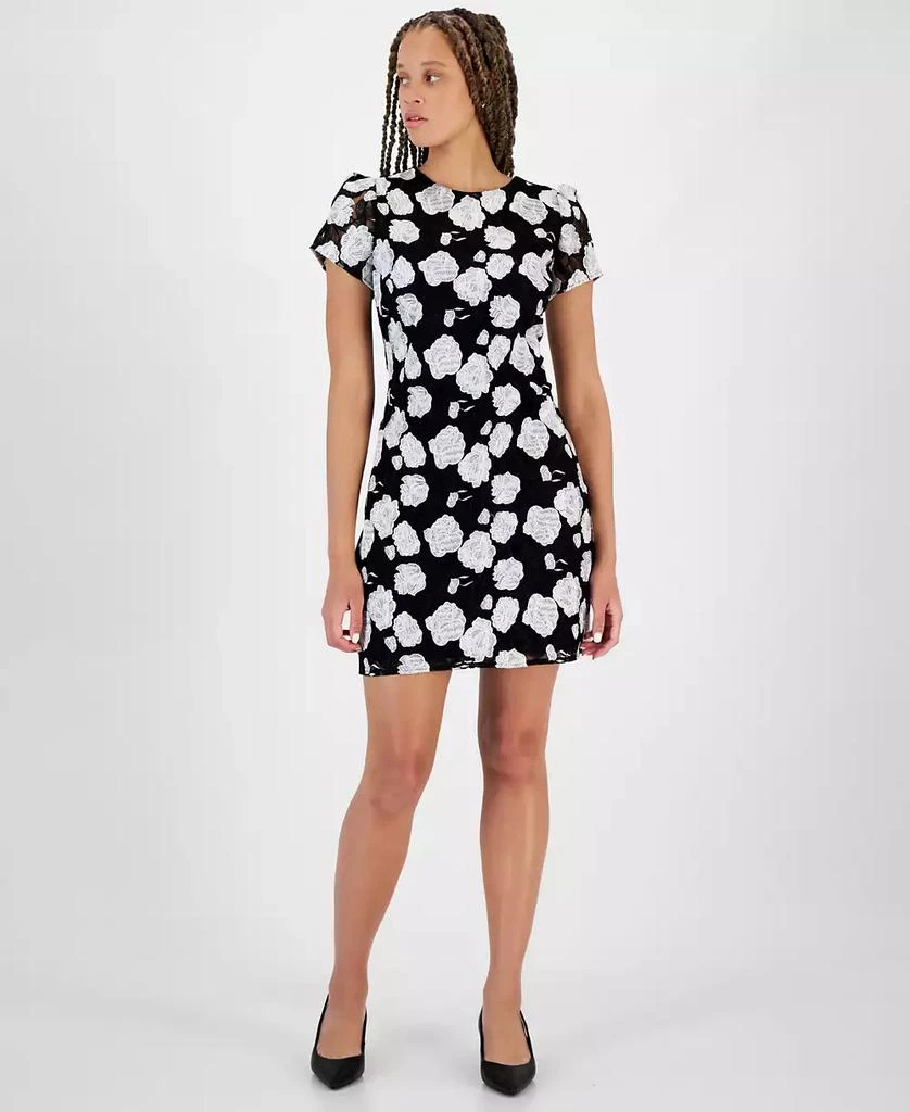 Sam Edelman Women's Rose-Embroidered Boat-Neck Sheath Dress 1