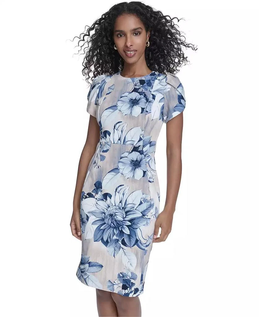 Women's Printed Tulip Short-Sleeve Sheath Dress  On Sale Now with Up to  59% Off | Discover Exclusive Deals & Savings at BeyondStyle  Authentic Calvin  Klein dress|women's fashion|dresses with Limited-Time Discounts,