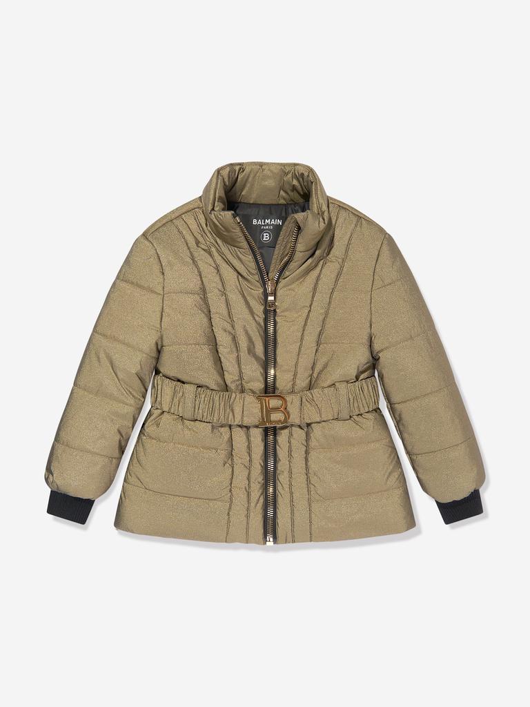 Balmain Balmain Girls Puffer Jacket in Gold