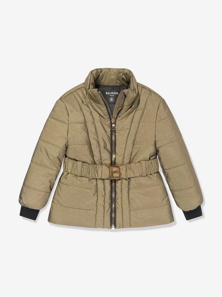 Balmain Balmain Girls Puffer Jacket in Gold 1