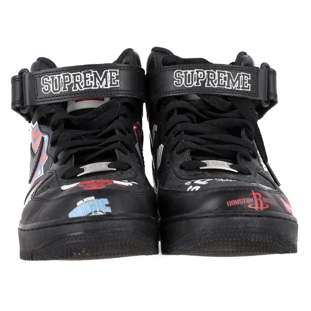 Supreme x Nike Air Force 1 Mid  Sneakers in Black Leather