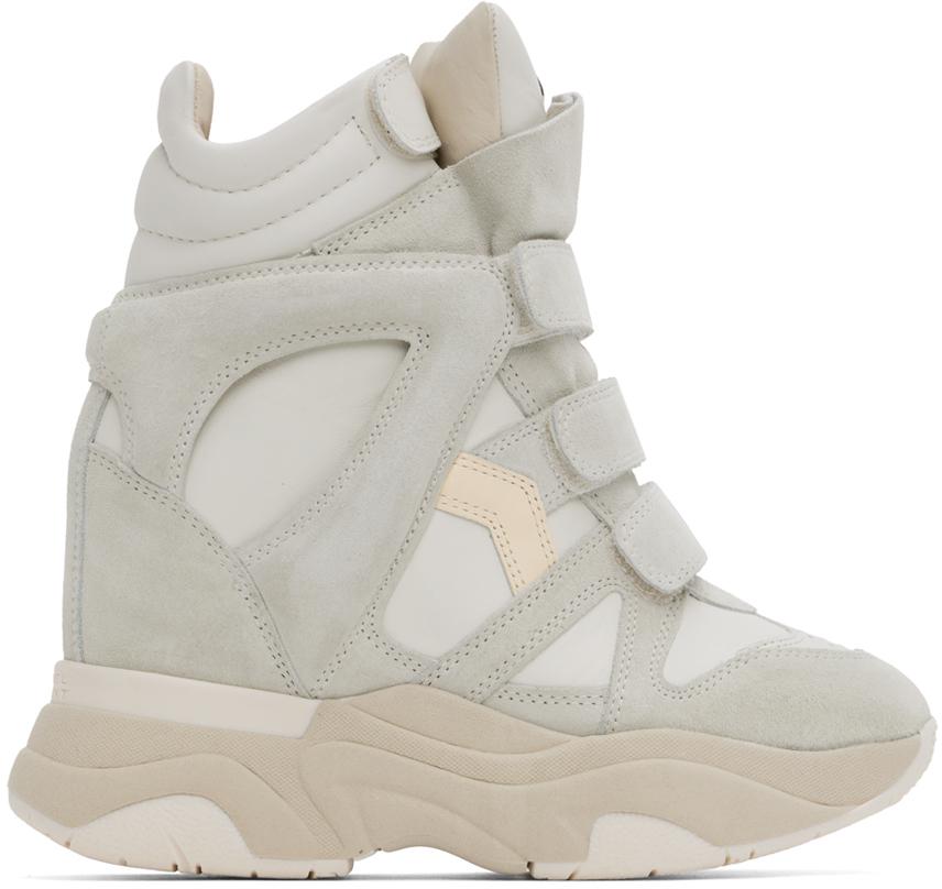 Isabel Marant Off-White & Gray Balskee Sneakers