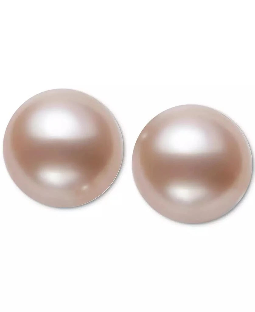 Belle de Mer Cultured Freshwater Button Pearl (8-9mm) Stud Earrings 3