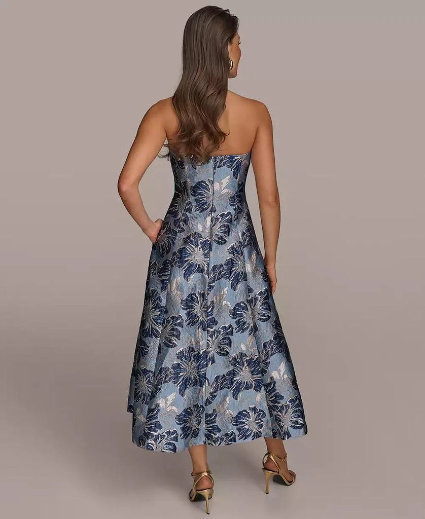 Donna Karan Women's Jacquard Strapless A-Line Dress 5