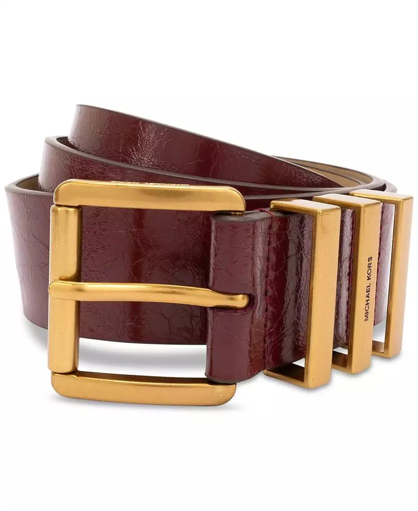 Michael Kors MICHAEL Women's Gold-Tone Leather Belt 1