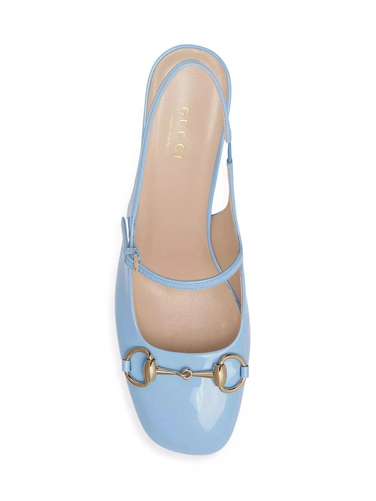 Gucci Horsebit 42MM Patent Leather Slingback Pumps 4