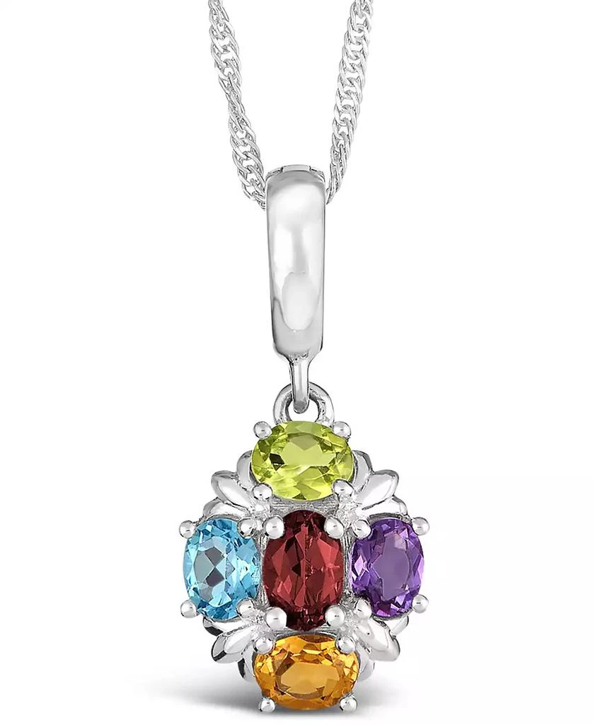Macy
s Multi-Gemstone (1-5/8 ct. t.w.) Pendant Necklace in Sterling Silver