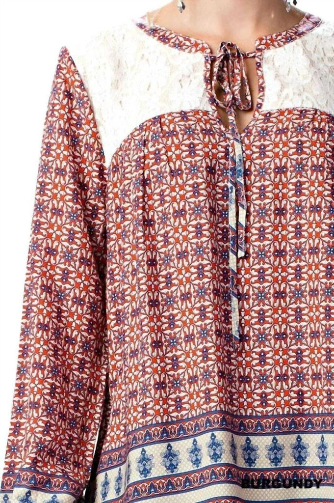 Kori Kori - Border Print Lace Top 4