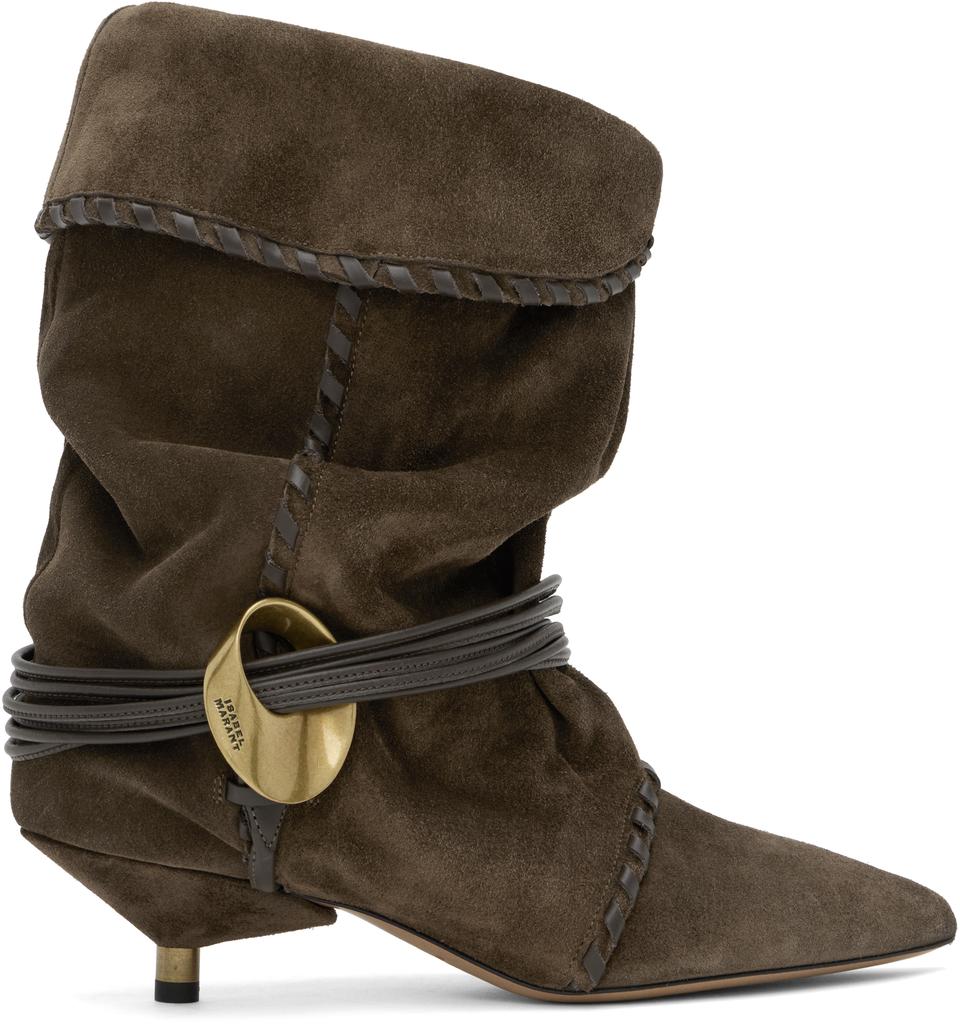 ISABEL MARANT Zenora logo-appliquéd leather and padded shell