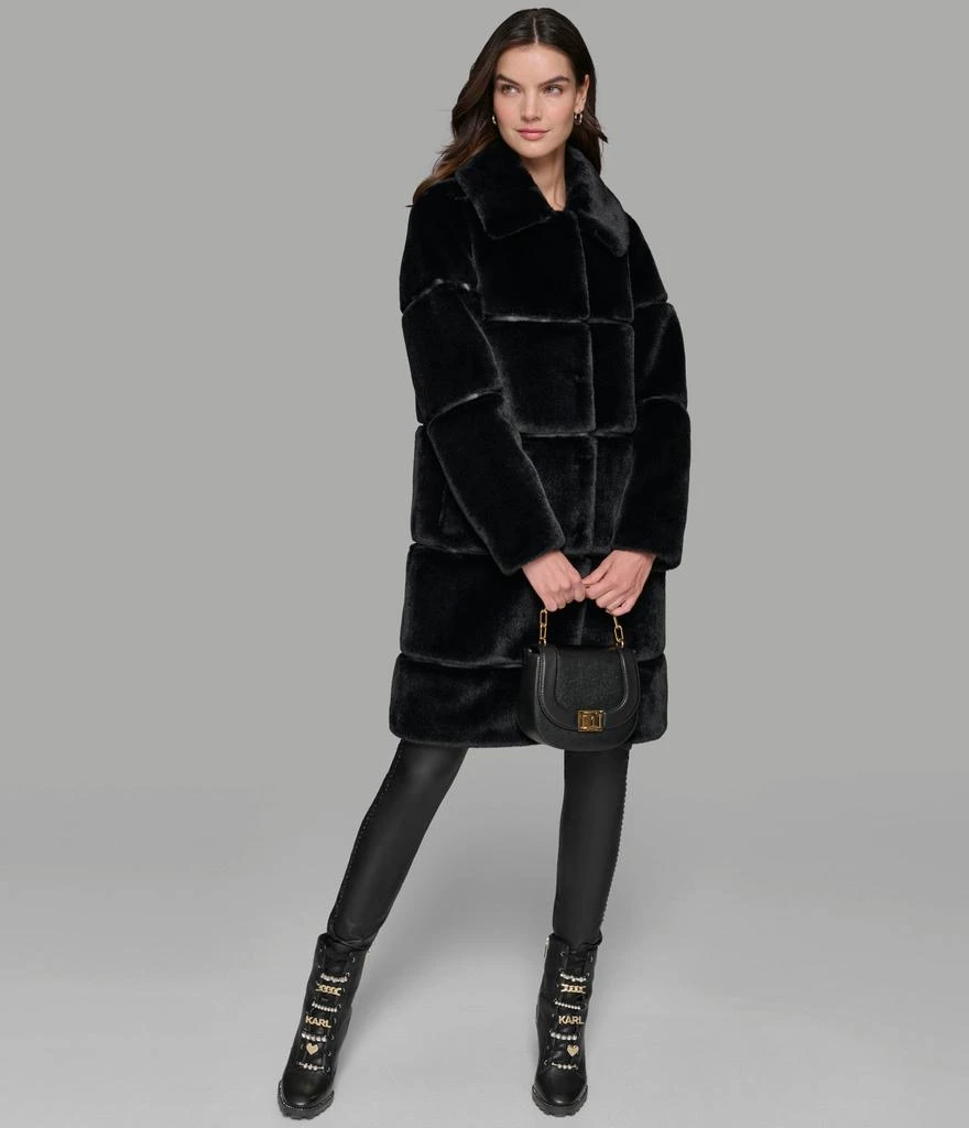 Karl Lagerfeld Paris LONG CHANNEL FAUX MINK COAT 1