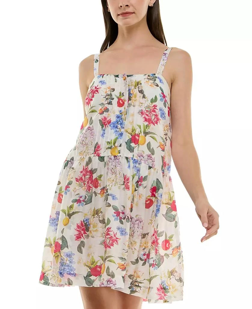 Taylor Petite Printed Pintuck-Bodice Sleeveless Shift Dress 3