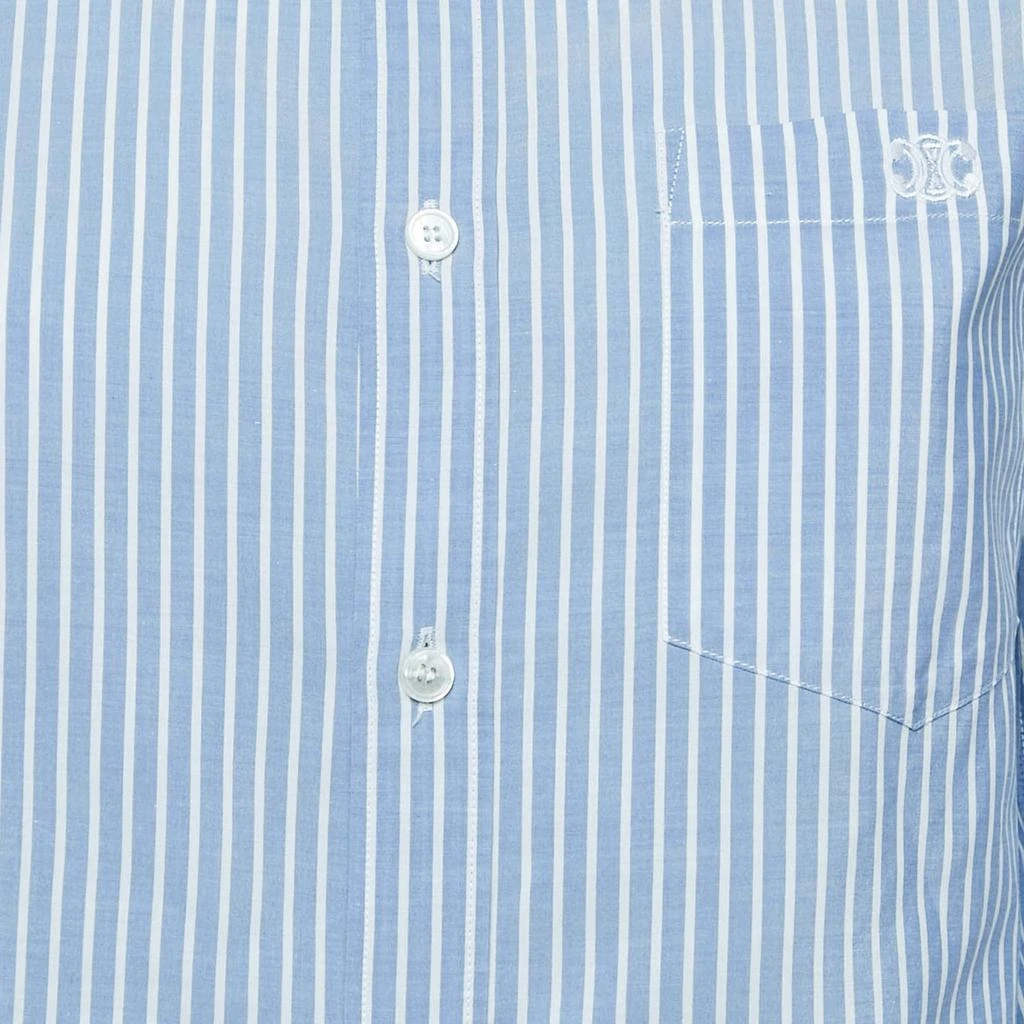 Celine Celine Blue Striped Cotton Button Front Crop Shirt S 3