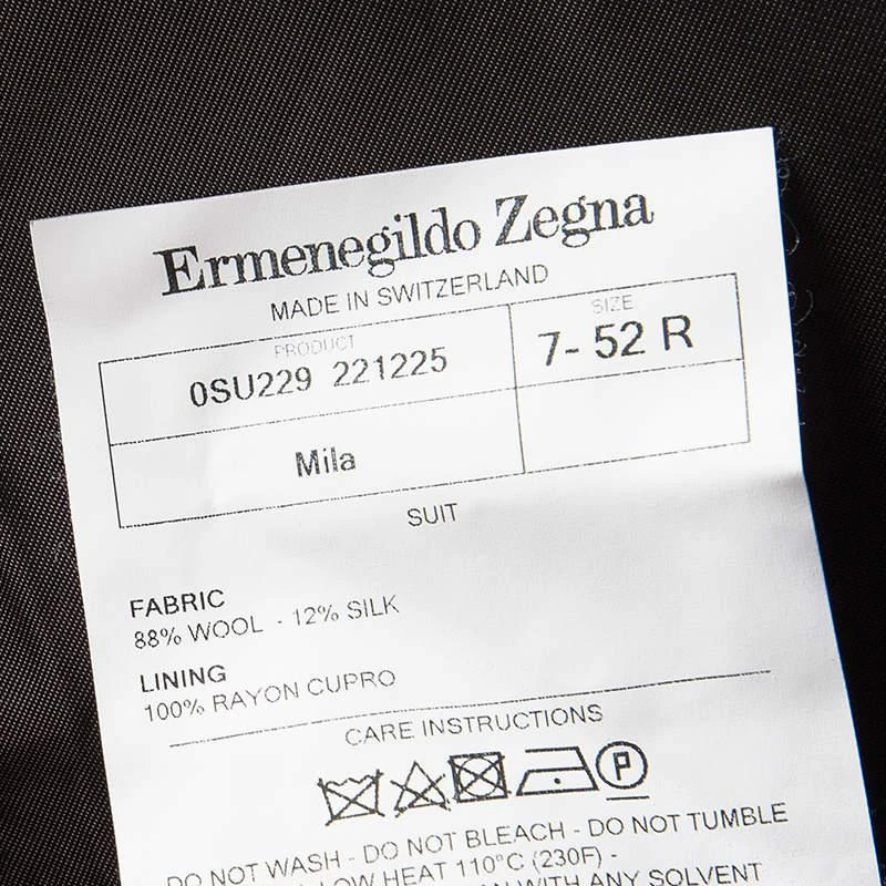 Zegna Ermenegildo Zegna Brown Self Striped Micronsphere Wool Custom Made Blazer XL 6