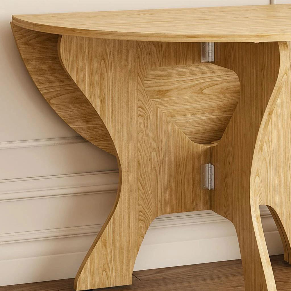 Streamdale Furniture Streamdale 43" Folding Dining Table Set with 2 Chairs, Wild Oak Veneer, Space Saving 2