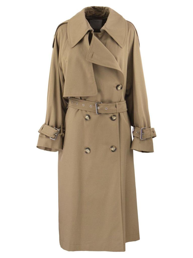 【関税&送料込】Chloe Long Water-Repellent Beige Trench Coat Chloé Chloe Long Water-repellent Beige Trench Coat In Cotton