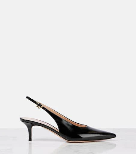 Gianvito Rossi Robbie 55 patent leather slingback pumps 4