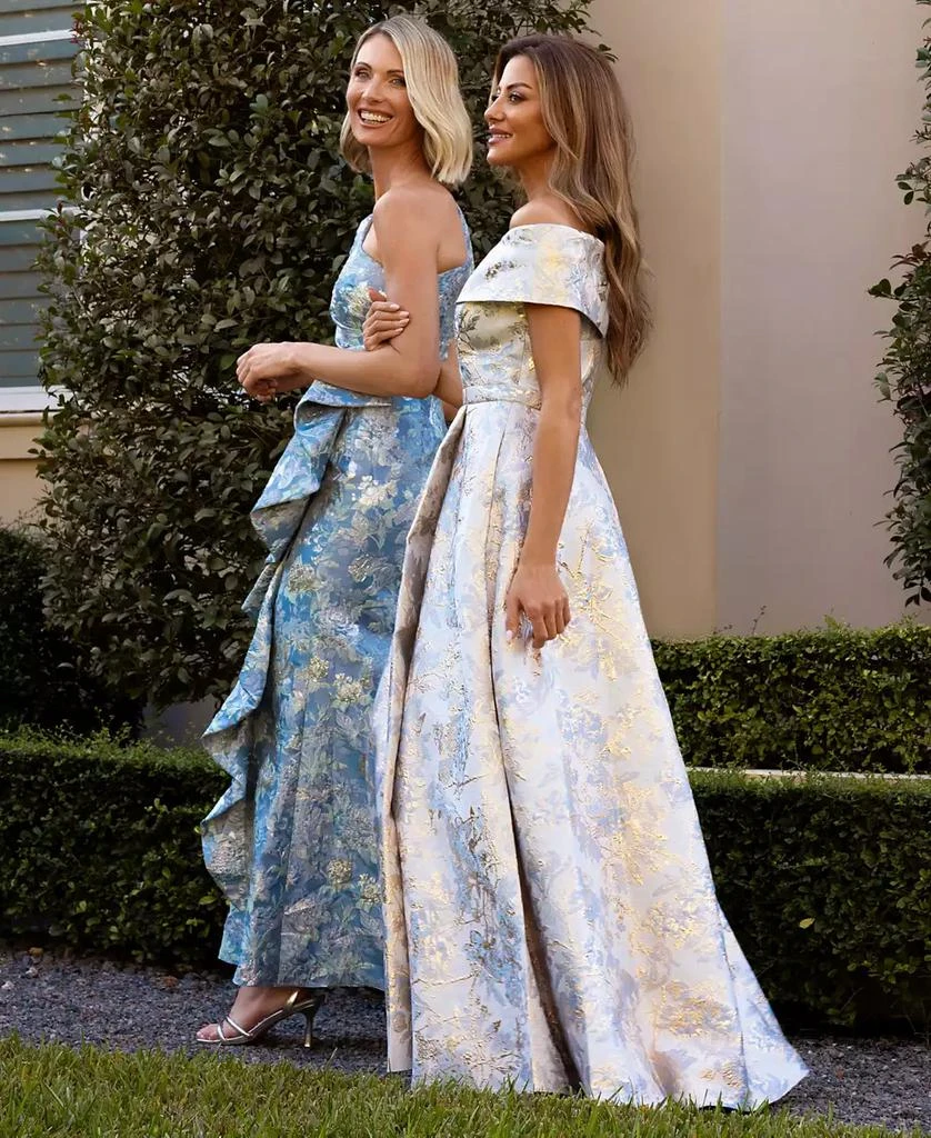 knee length dresses for ladies Ann-Marie Metallic Jacquard Midi Dress – Gina Bacconi main image 1