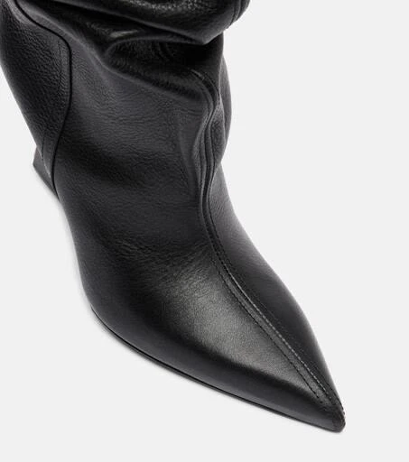 Balmain 95 leather wedge over-the-knee boots 5