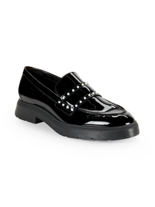 Stuart Weitzman Darcy Simulated Pearl Leather Penny Loafers 2