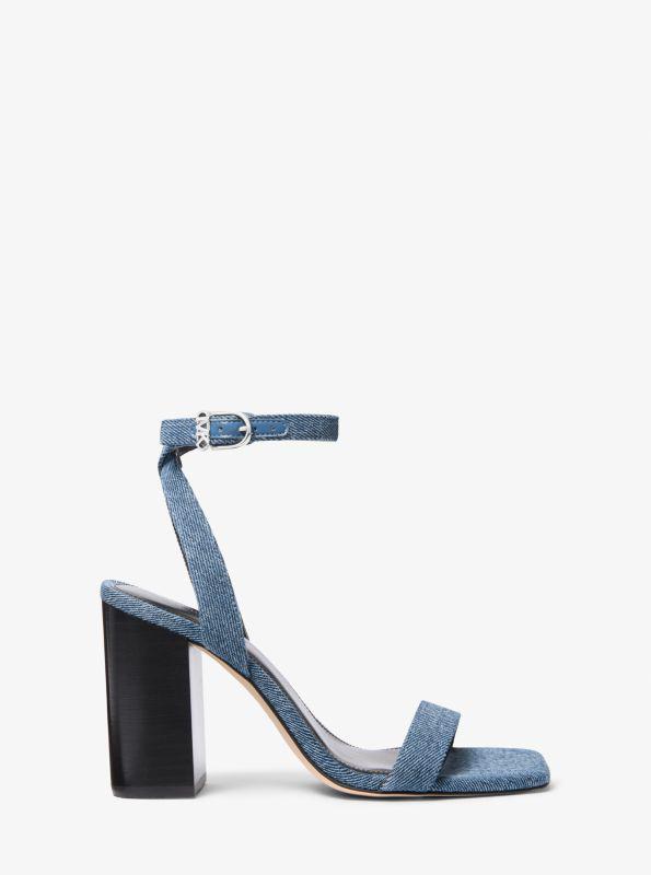 Michael Kors Merriam Denim Block Heel Sandal
