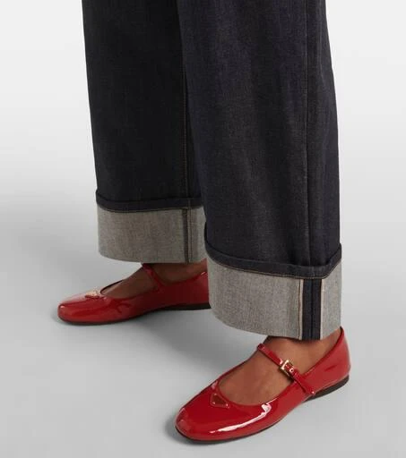 Prada Logo patent leather Mary Jane flats 4