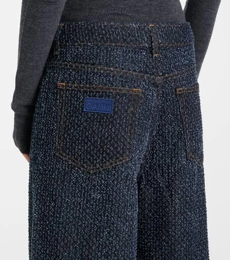 Ganni Fluffy mid-rise wide-leg jeans 6