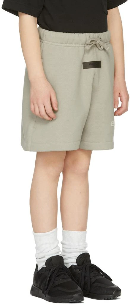 Essentials Kids Green Fleece Logo Shorts 3