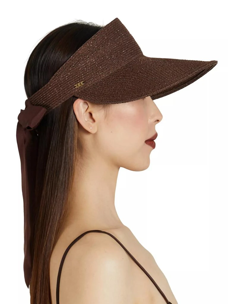 Eugenia Kim Ricky Straw Self-Tie Visor 3