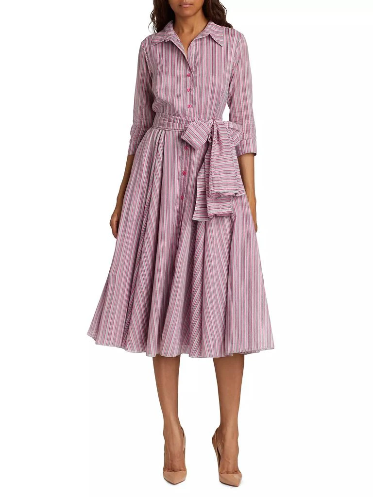 SAMANTHA SUNG Aster Napoli Stripe Cotton Shirtdress 9