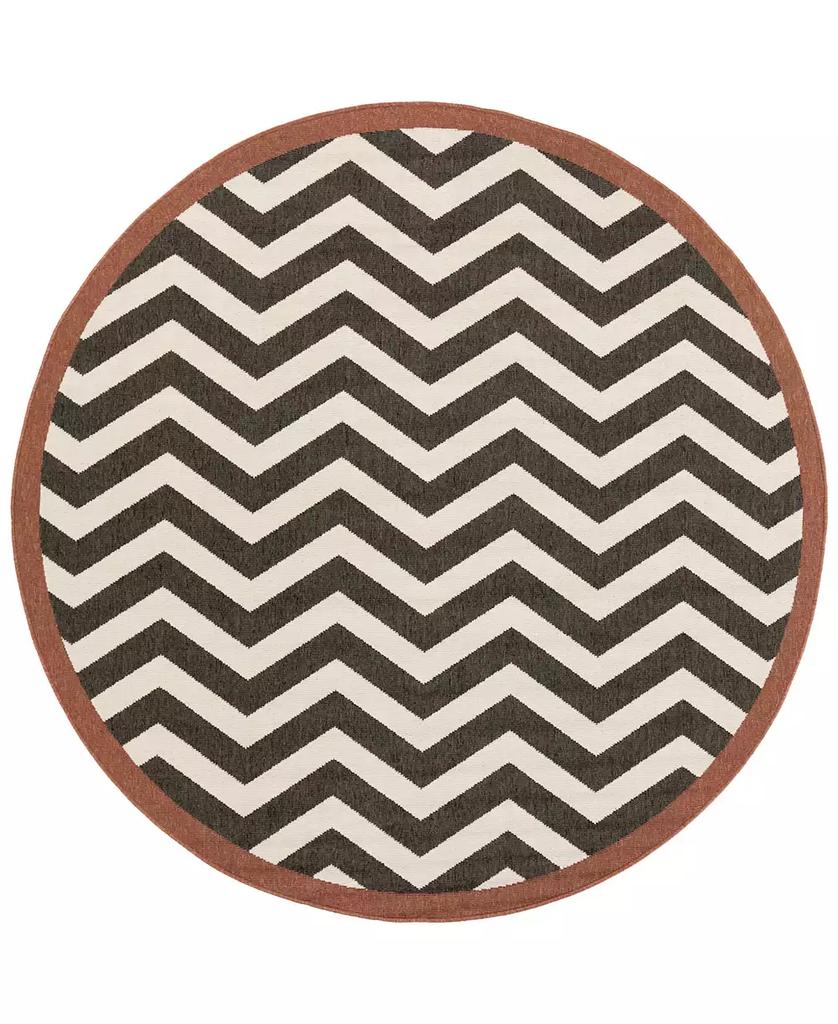 Surya CLOSEOUT! Alfresco ALF-9646 Black 7'3" Round Area Rug, Indoor/Outdoor
