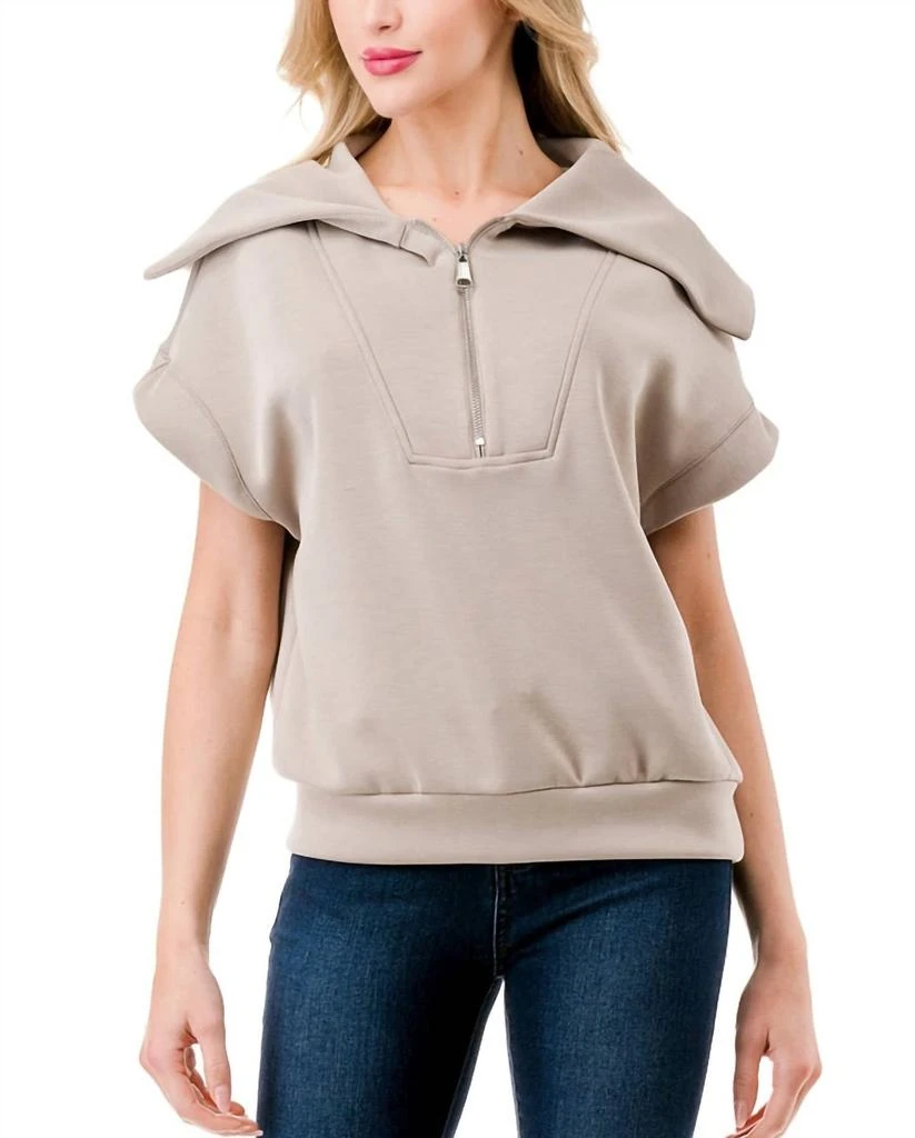 Ariella Ariella - Short Sleeve Quarter Zip & Pant Set 1