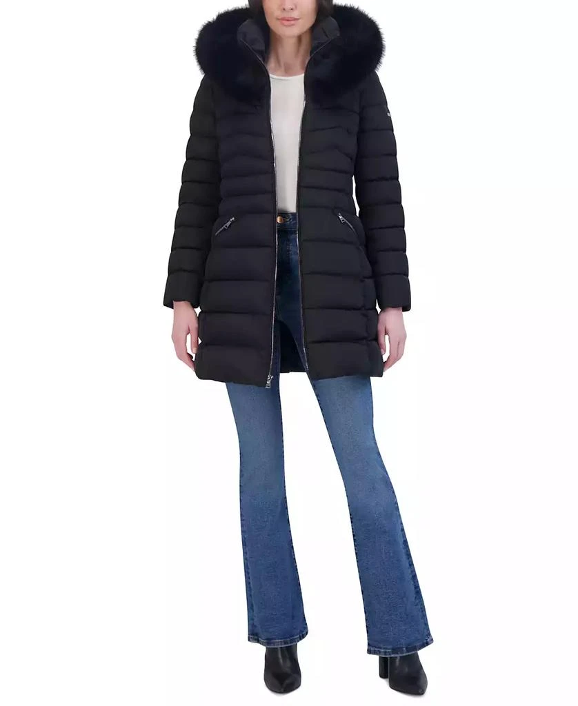 Laundry by Shelli Segal Women's Faux-Fur-Trim Hooded Puffer Coat 6