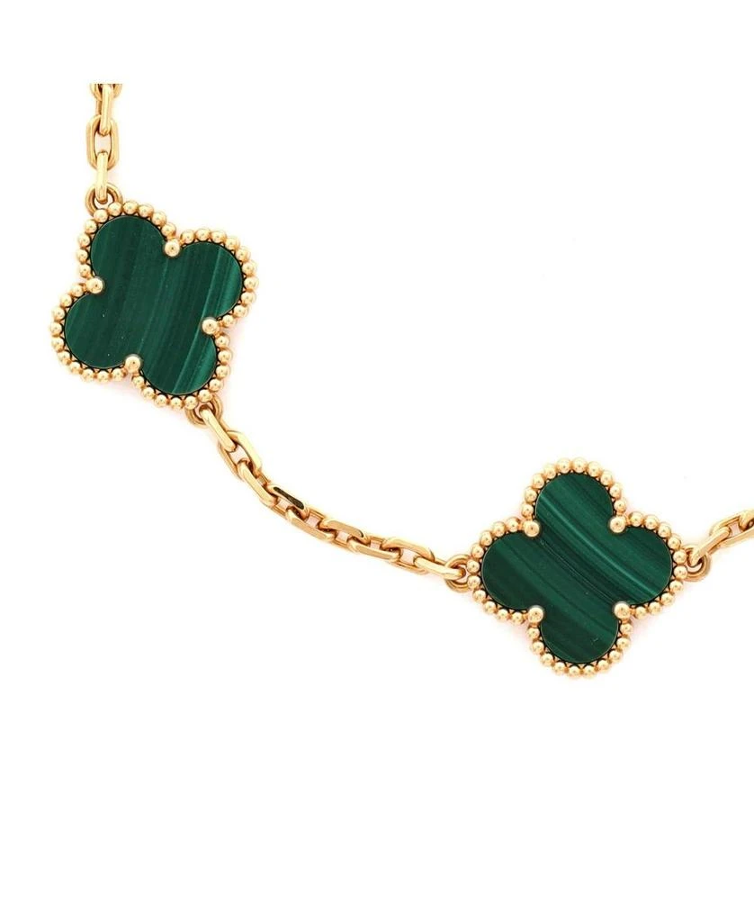 Pre-Owned Van Cleef
Arpels Vintage-Like Alhambra 5 Motifs Bracelet 18K Gold and Malachite 2