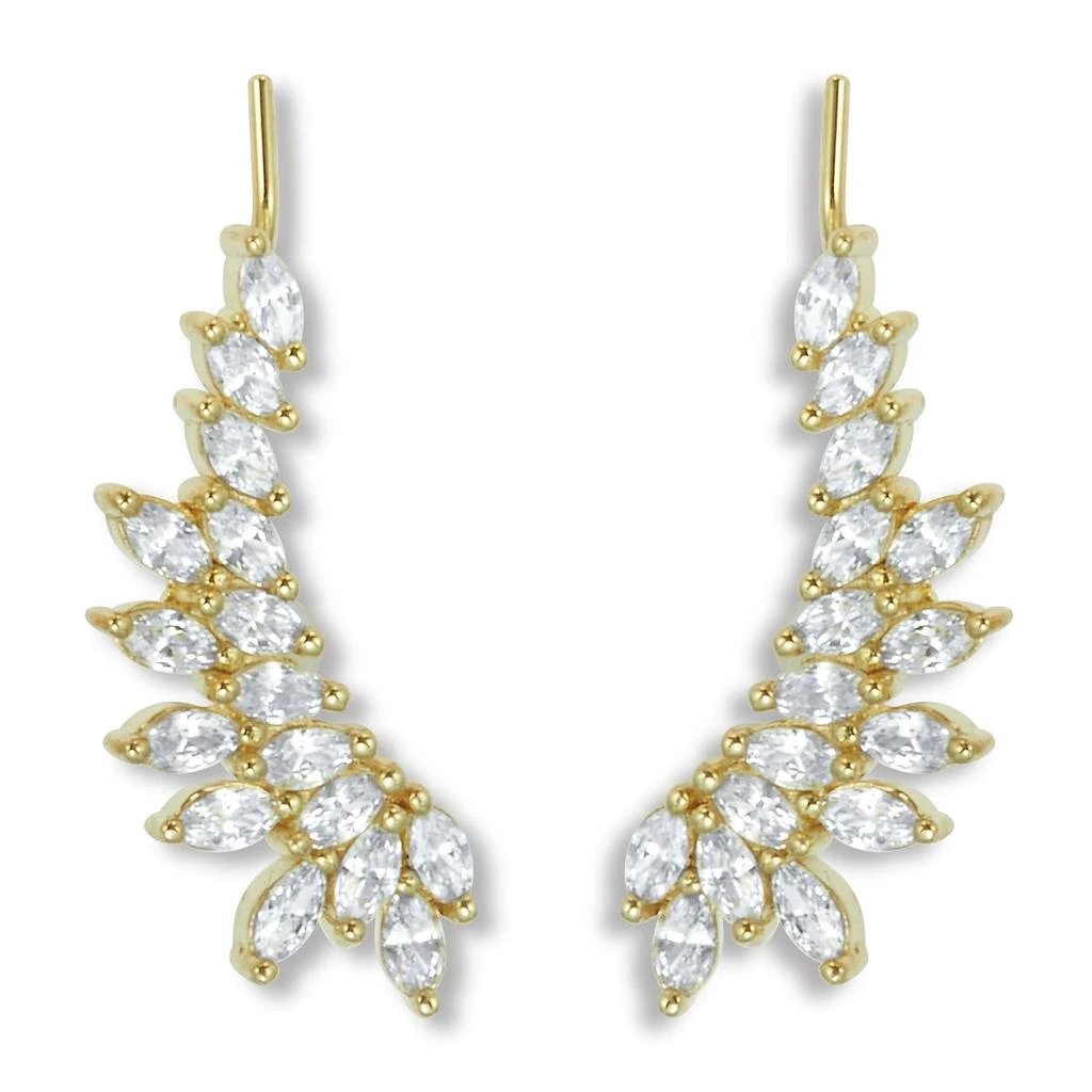 Palm Beach Jewelry 3.20 TCW Marquise Cubic Zirconia 18k Yellow Gold-Plated Ear Pin Earrings 1