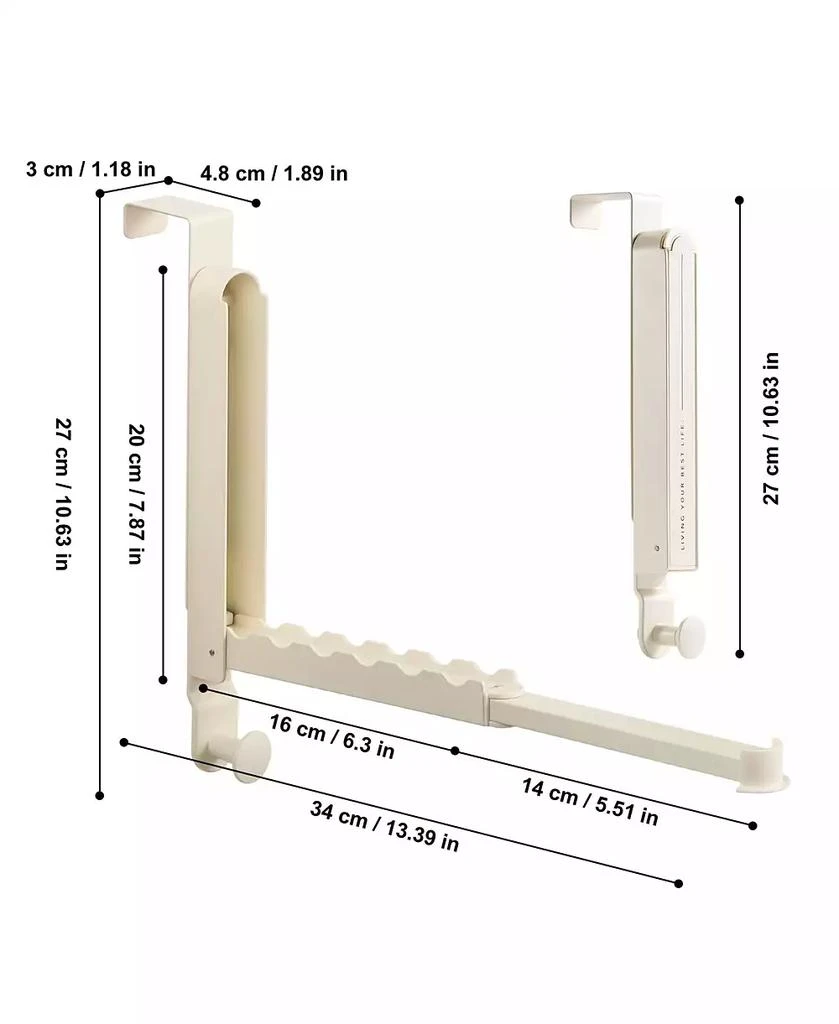 Sorbus Foldable Over Door Heavy-Duty Hanger - Space Saving Organizer, No Tool Assembly 4